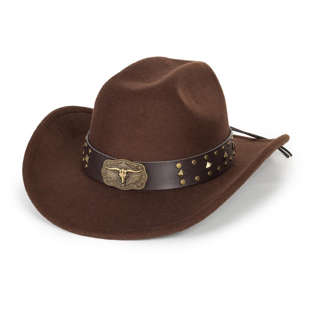 7714 Western Cowboy Hat For Men Women Classic Roll Up Fedora Hat With Buckle
